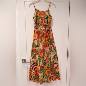 FARM Rio Strapless Dress with Tropical Print